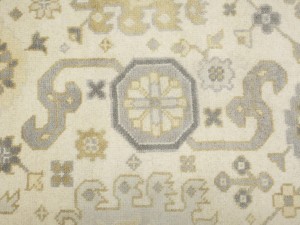 Cream Floral 9X18 Oushak Chobi Oriental Rug