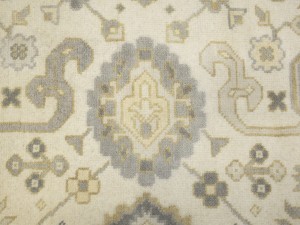 Cream Floral 9X18 Oushak Chobi Oriental Rug