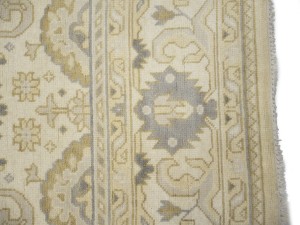 Cream Floral 9X18 Oushak Chobi Oriental Rug