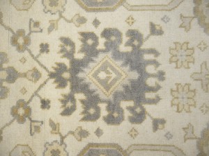 Cream Floral 9X18 Oushak Chobi Oriental Rug