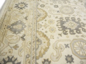 Cream Floral 9X18 Oushak Chobi Oriental Rug