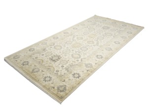 Cream Floral 9X18 Oushak Chobi Oriental Rug