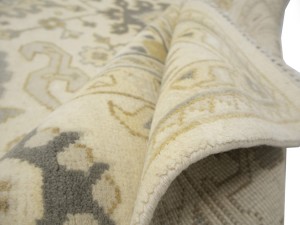 Cream Floral 9X18 Oushak Chobi Oriental Rug