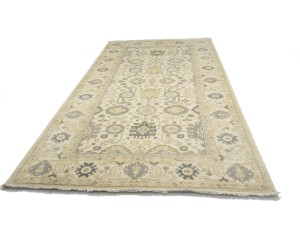 Cream Floral 9X18 Oushak Chobi Oriental Rug