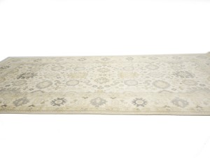 Cream Floral 9X18 Oushak Chobi Oriental Rug