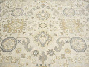 Cream Floral 9X18 Oushak Chobi Oriental Rug