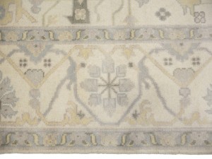 Cream Floral 9X18 Oushak Oriental Rug