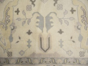 Cream Floral 9X18 Oushak Oriental Rug