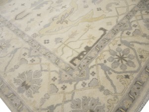 Cream Floral 9X18 Oushak Oriental Rug