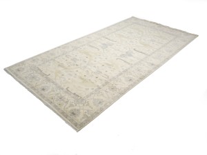 Cream Floral 9X18 Oushak Oriental Rug