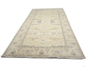 Cream Floral 9X18 Oushak Oriental Rug
