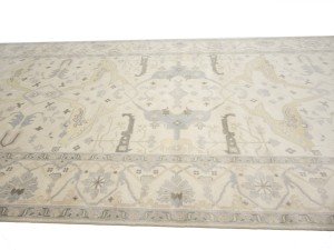Cream Floral 9X18 Oushak Oriental Rug