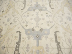 Cream Floral 9X18 Oushak Oriental Rug
