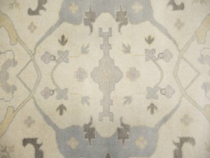 Cream Floral 9X18 Oushak Oriental Rug