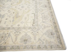 Cream Floral 9X18 Oushak Oriental Rug