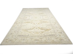 Beige Floral 9X18 Oushak Oriental Rug