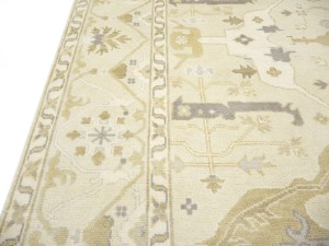 Beige Floral 9X18 Oushak Oriental Rug