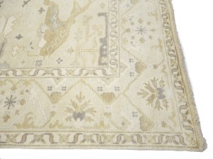 Beige Floral 9X18 Oushak Oriental Rug