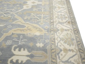 Gray Floral 8X16 Oushak Oriental Rug