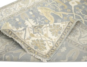Gray Floral 8X16 Oushak Oriental Rug