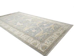 Gray Floral 8X16 Oushak Oriental Rug