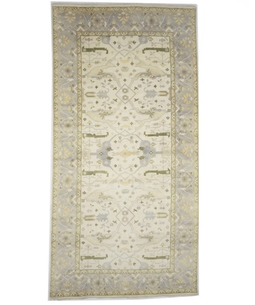 Cream Floral 8X16 Oushak Oriental Rug