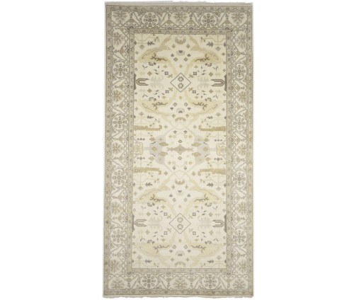 Cream Floral 8X16 Oushak Oriental Rug