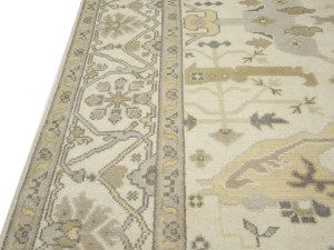 Cream Floral 8X16 Oushak Oriental Rug