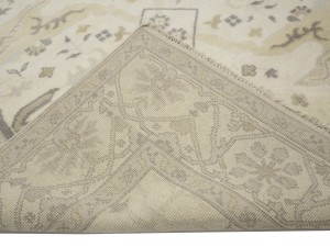 Cream Floral 8X16 Oushak Oriental Rug