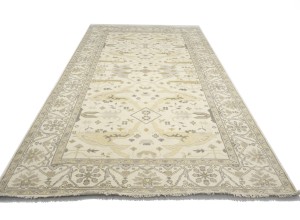 Cream Floral 8X16 Oushak Oriental Rug