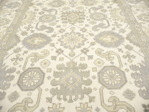 Cream Floral 8X16 Oushak Chobi Oriental Rug