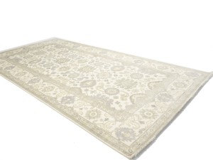 Cream Floral 8X16 Oushak Chobi Oriental Rug
