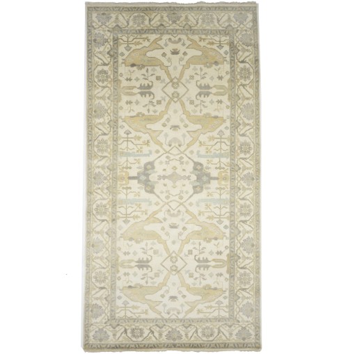 Cream Floral 8X16 Oushak Oriental Rug