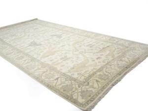 Cream Floral 8X16 Oushak Oriental Rug