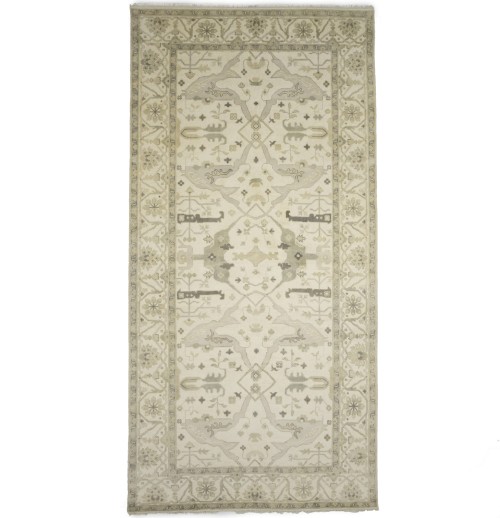 Cream Floral 8X16 Oushak Oriental Rug