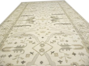 Cream Floral 8X16 Oushak Oriental Rug