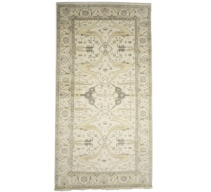 Cream Floral 8X16 Oushak Oriental Rug