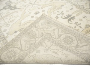 Cream Floral 8X16 Oushak Oriental Rug