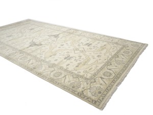 Cream Floral 8X16 Oushak Oriental Rug
