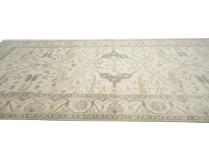 Cream Floral 8X16 Oushak Oriental Rug