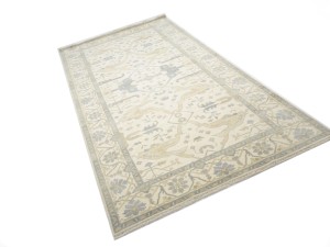 Cream Floral 8X16 Oushak Oriental Rug