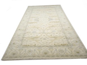 Cream Floral 9X18 Oushak Oriental Rug