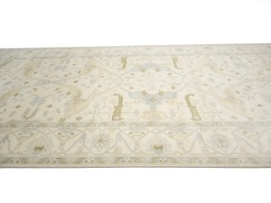 Cream Floral 9X18 Oushak Oriental Rug