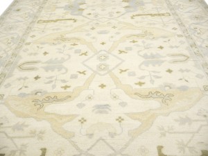 Cream Floral 9X18 Oushak Oriental Rug