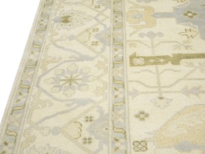 Cream Floral 9X18 Oushak Oriental Rug