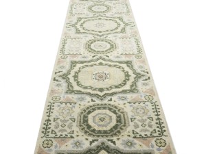 Cream Floral 3X25 Heriz Serapi Oriental Runner Rug