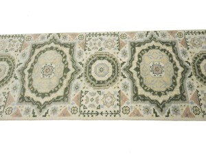 Cream Floral 3X25 Heriz Serapi Oriental Runner Rug