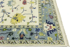 Cream Traditional Floral 9X12 Oushak Chobi Oriental Rug