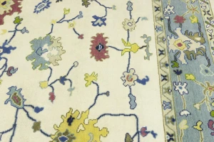 Cream Traditional Floral 9X12 Oushak Chobi Oriental Rug
