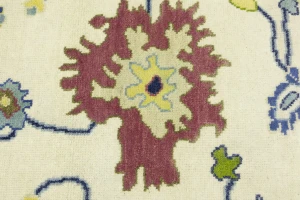 Cream Traditional Floral 9X12 Oushak Chobi Oriental Rug